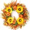 24 Inch Fall Wreath with Artificial Sunflowers Pumpkins Berries Maple Leaves, Autumn Door Wreath for Thanksgiving Harvest Decorations Indoor Outdoor